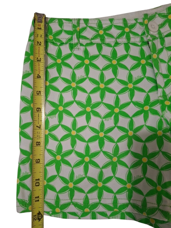 Lilly Pulitzer Flat Front Green Yellow Daisy Floral Print 4 Pocket Shorts Size 2 - Picture 8 of 9